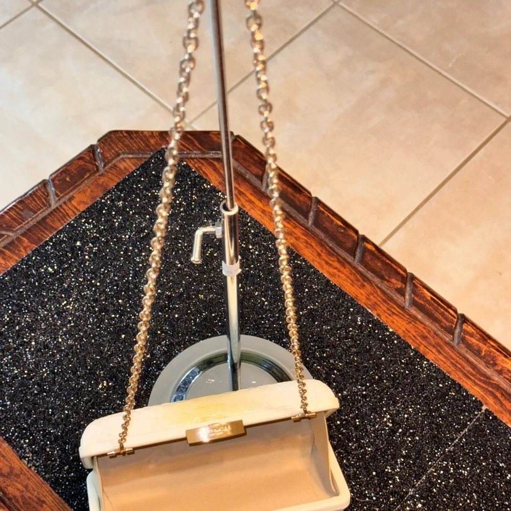 Coach Cream and Gold Textured Clutch